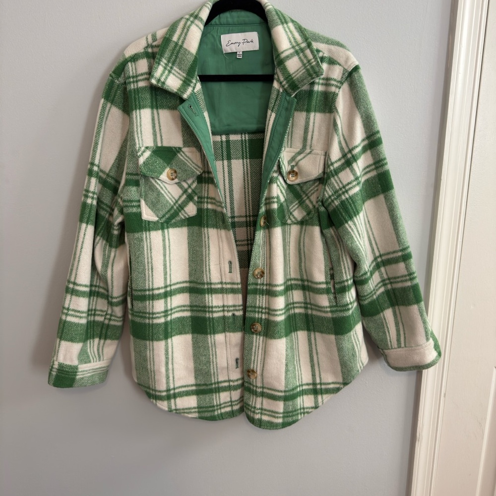 South Moon Under Green Plaid Button Down Shirt